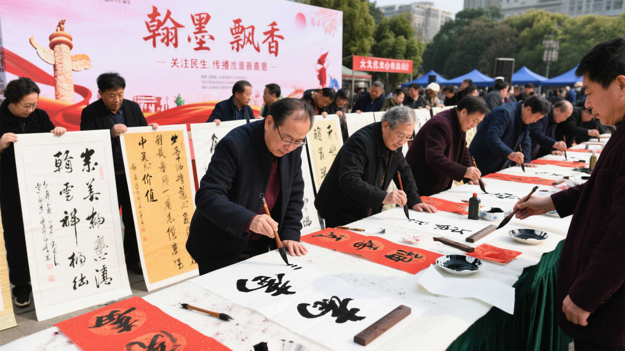 枣庄福彩翰墨传情，温暖万家送福活动