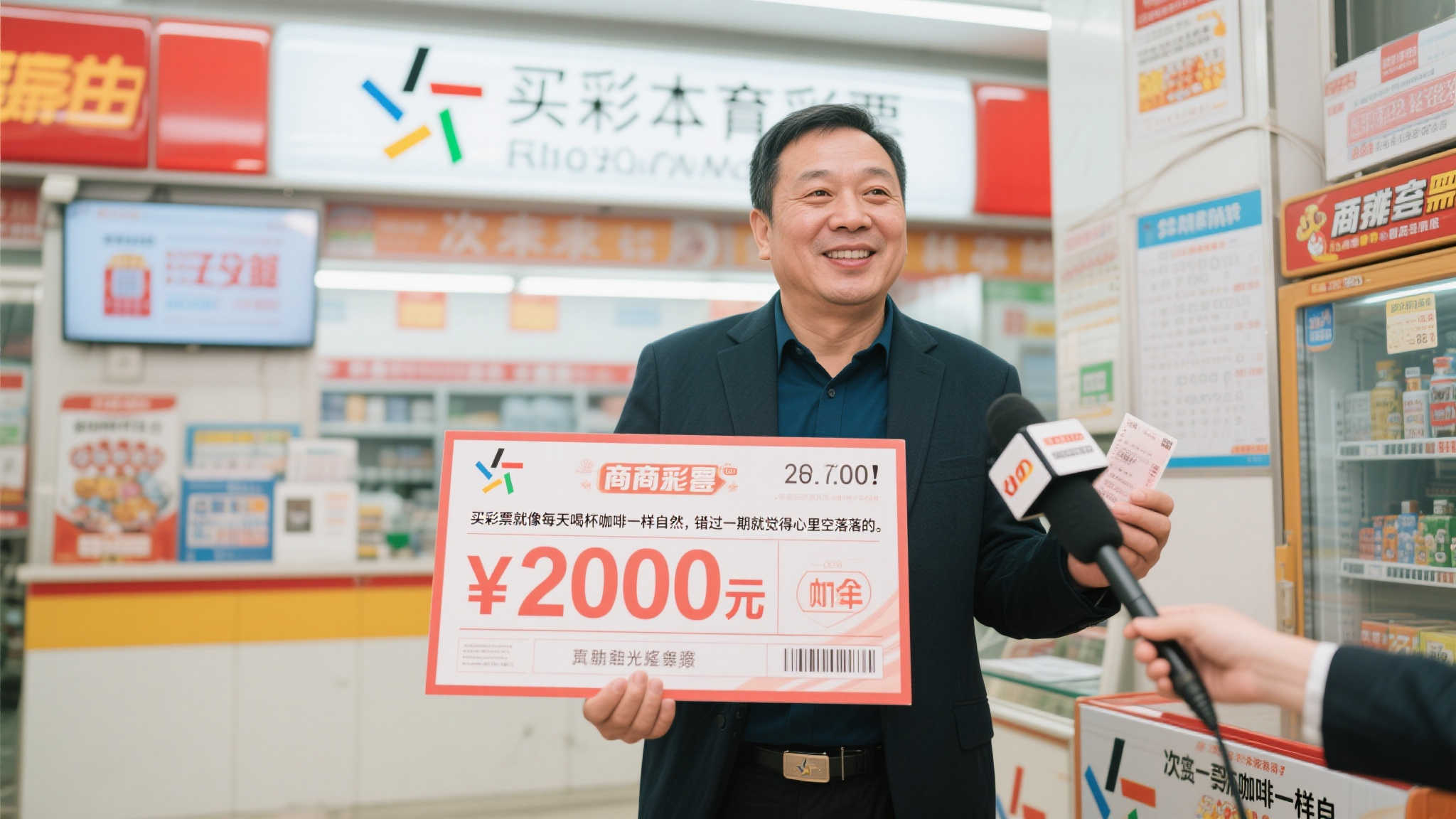 商人喜中体彩2000万，当场慷慨捐款20万：不买彩票就浑身不舒服